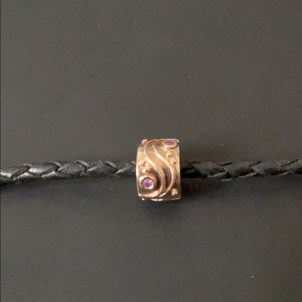 14kt diamond and Ruby Pandora clip